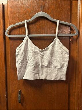 Fabletics Light Gray Ribbed Seamless Bralette